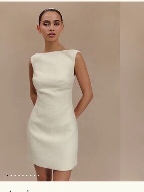 Meshki Ivory Bouclé Mini Dress